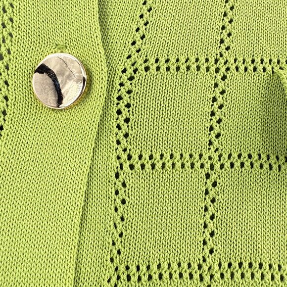 Gabby Isabella Lime Green Button-Up S Viscose/Nylon - Picture 6 of 10